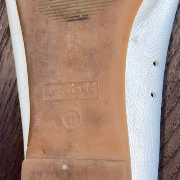 EVERLANE The Italian Leather Day Glove Flat in White size 11 WORN - Picture 14 of 14